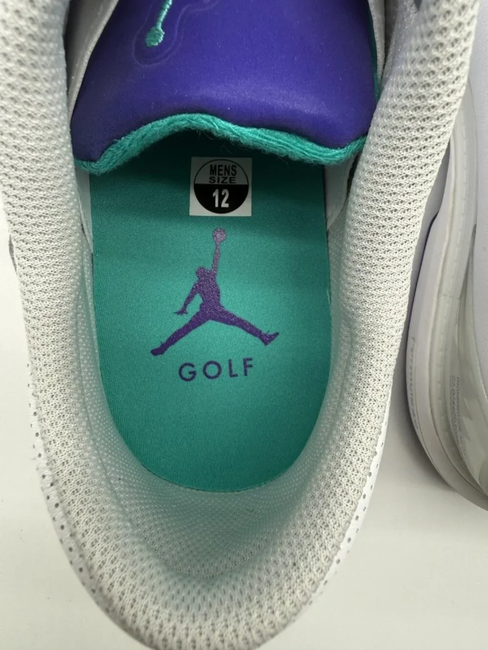 New Jordan ADG 5 Golf Shoes Men's Size 12 White Grape Ice Spikeless FQ6642 100
